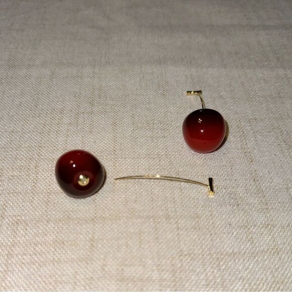 Cherry drop earrings M451 - Picture 3 of 4
